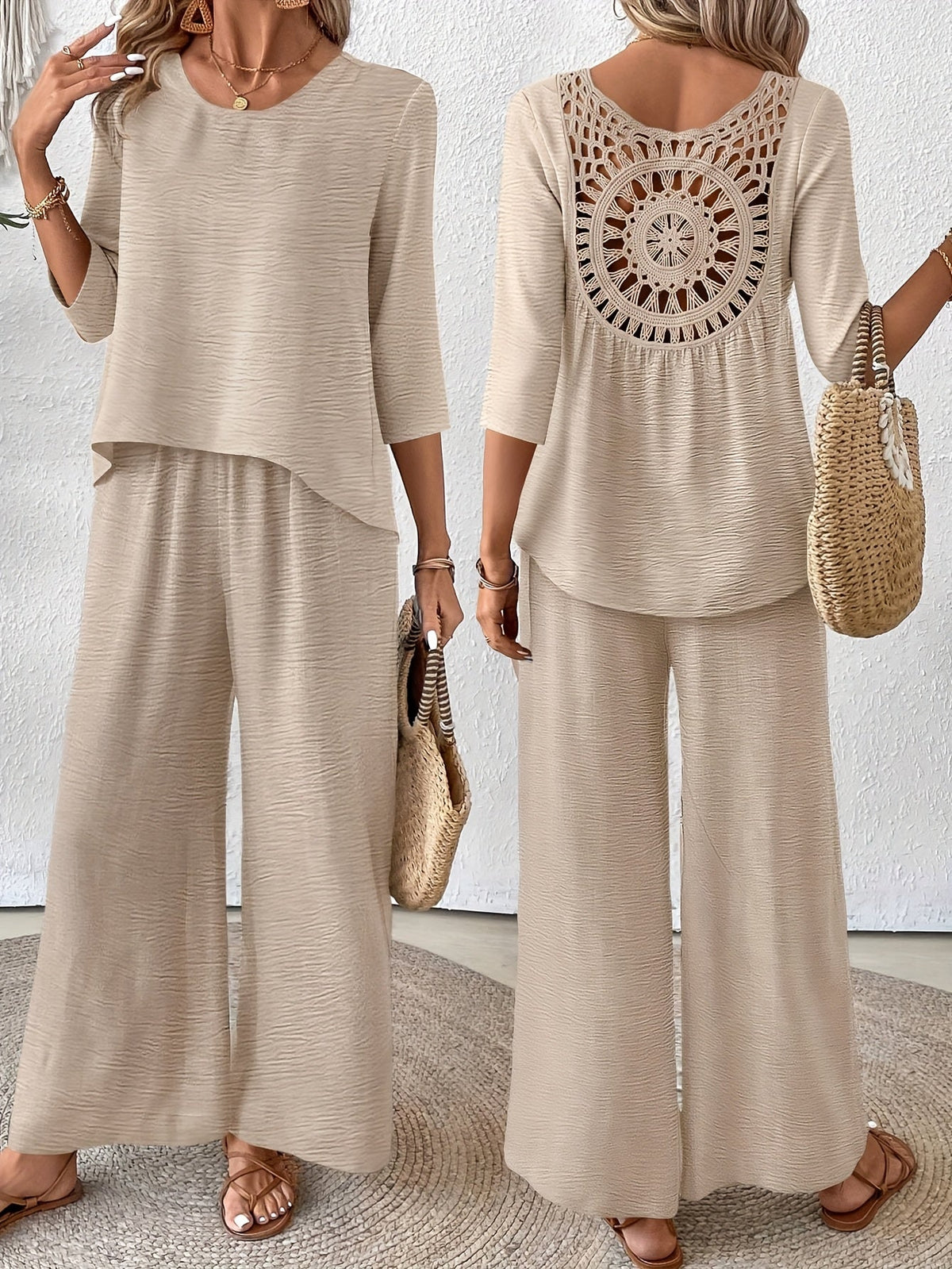 Odette | Vacation Linen Wide Leg Set