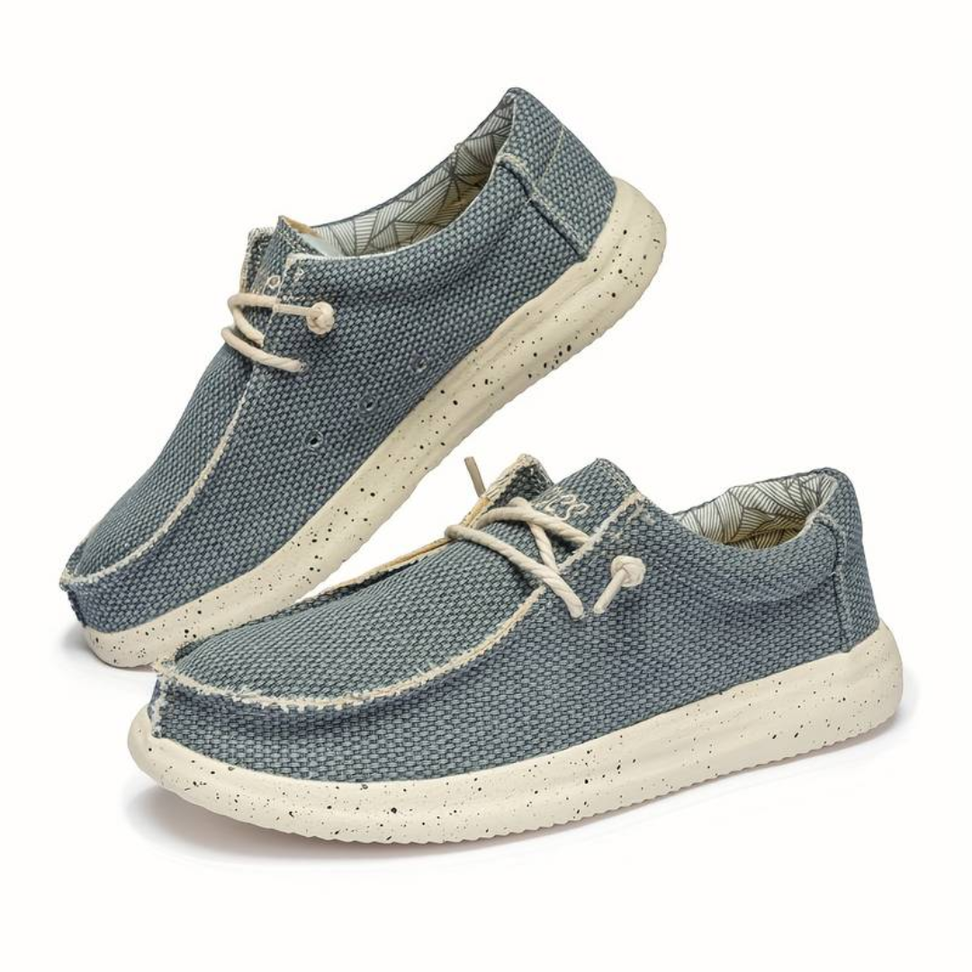 Wren | Womens Canvas Lace-Up Slip-On Trainers