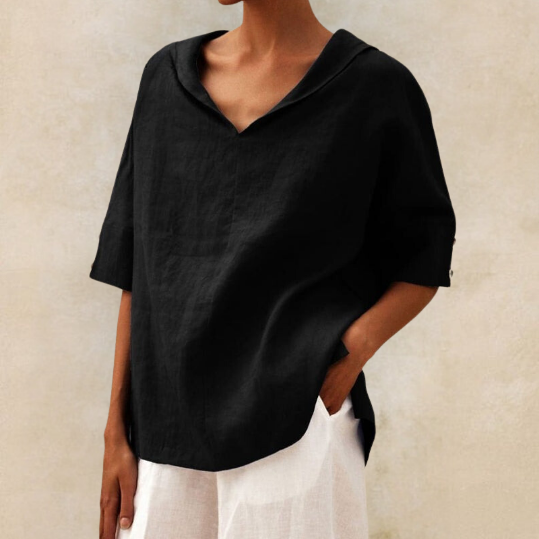 Jamilla | V-Neck Linen Shirt