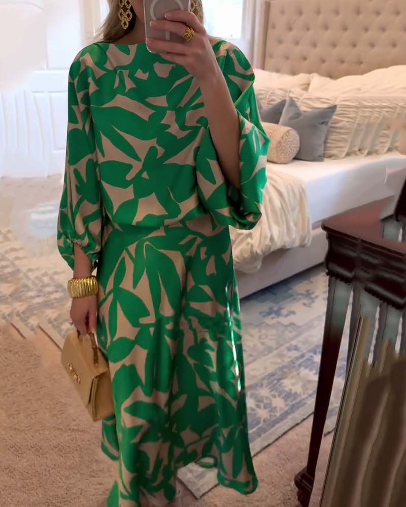 Josephine | Printed Lantern Sleeve Two Piece