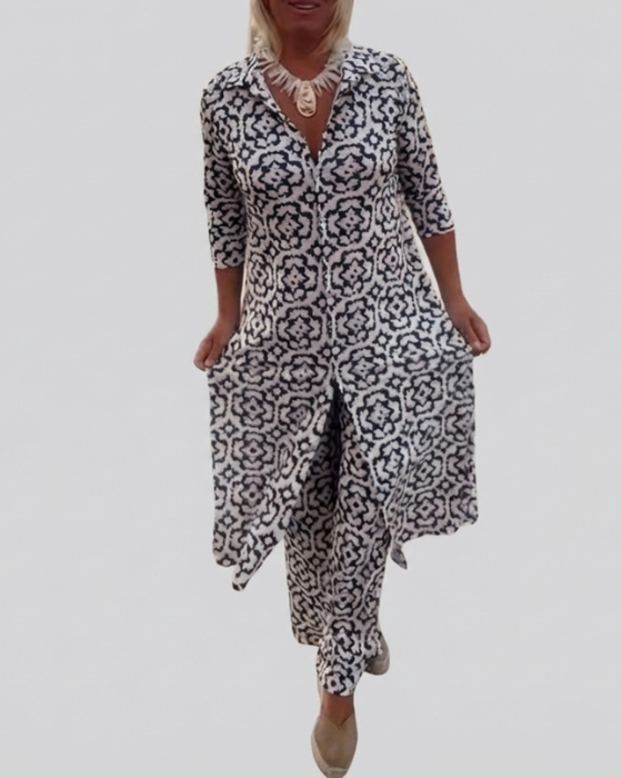 Florentine | Boho Geometric Print Tunic Set