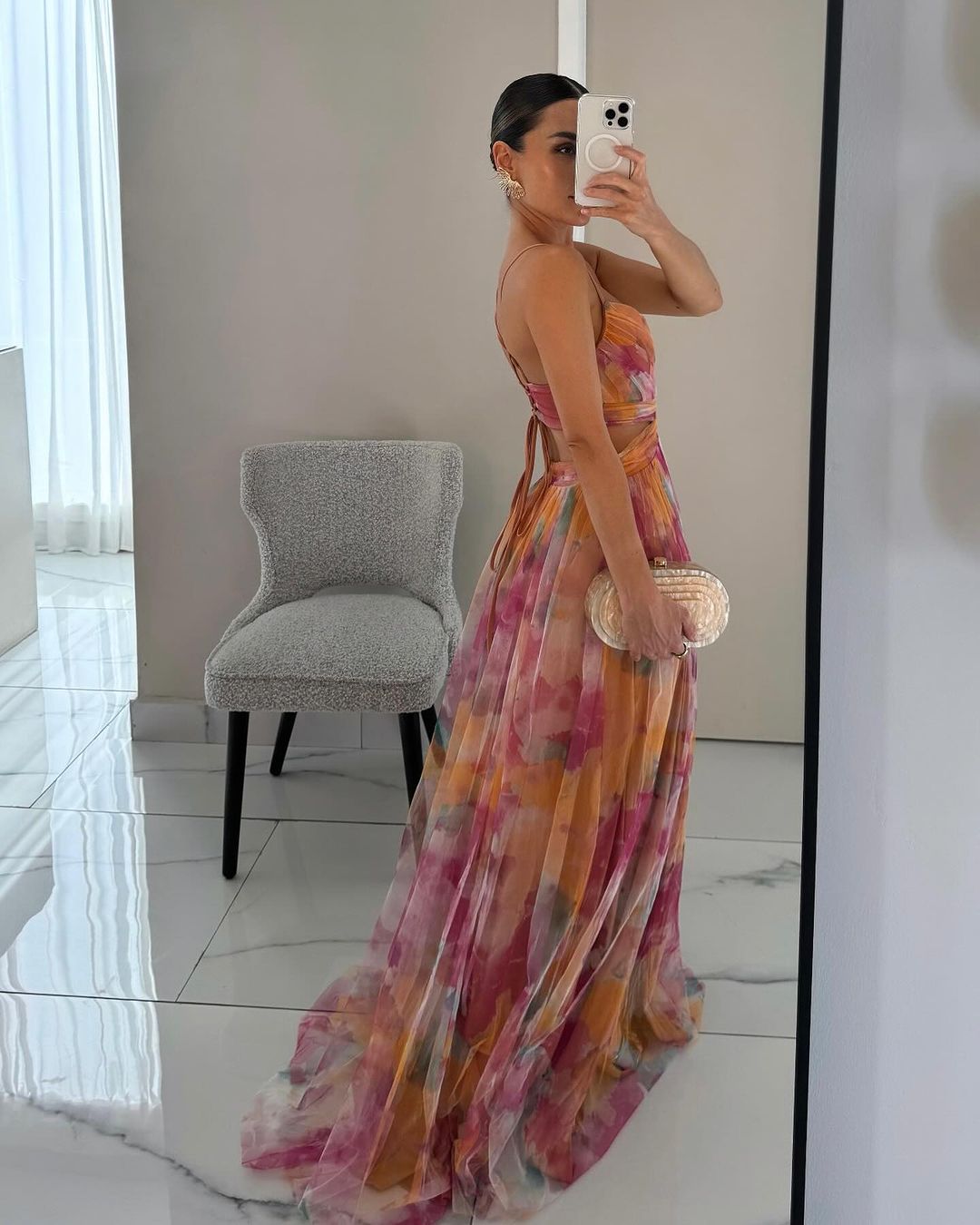 Eleonora | Womens Watercolour Print Wrap Bodice Maxi Dress