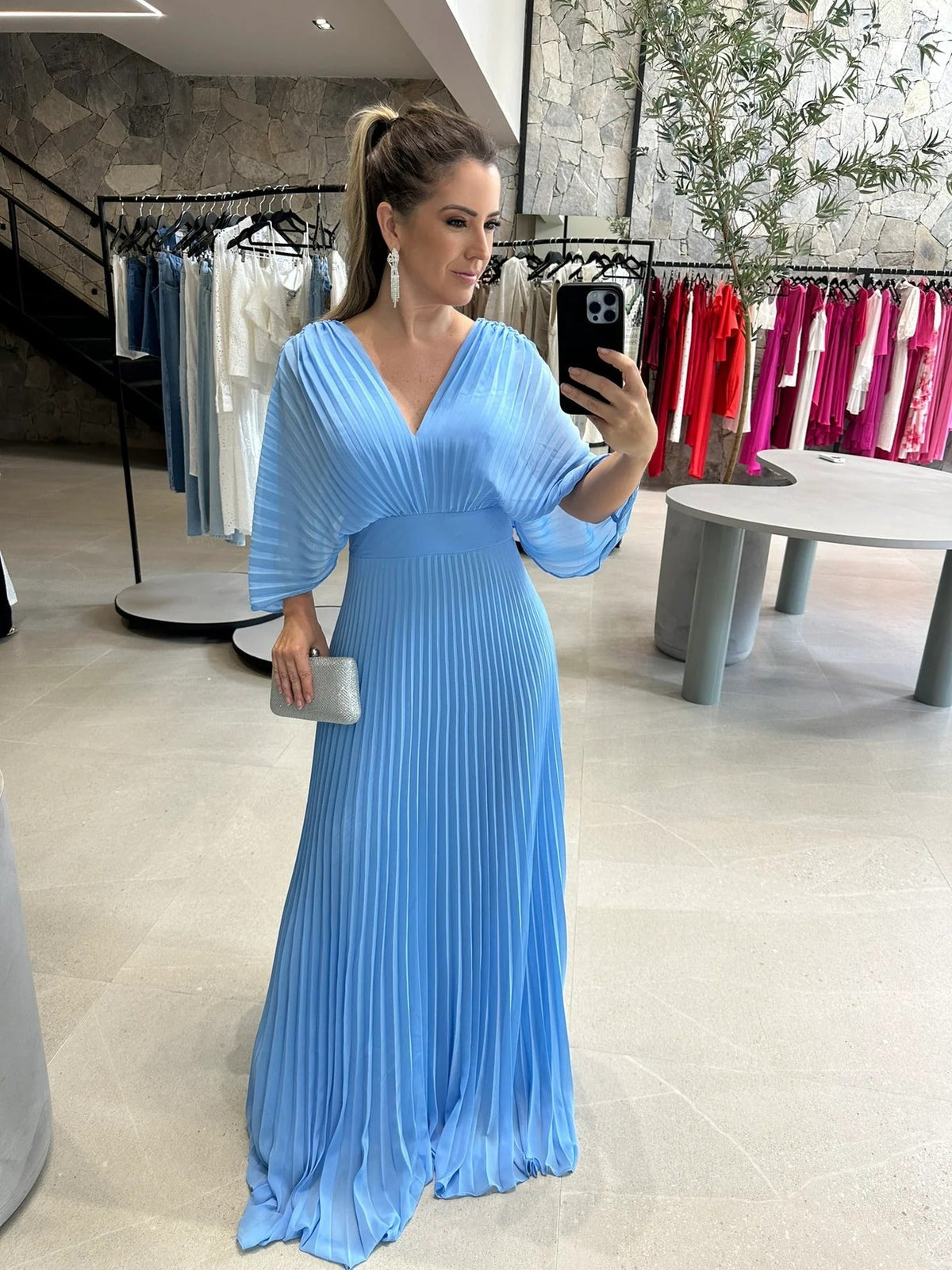 Verity | Vibrant Pleated Wedding Evening Dress