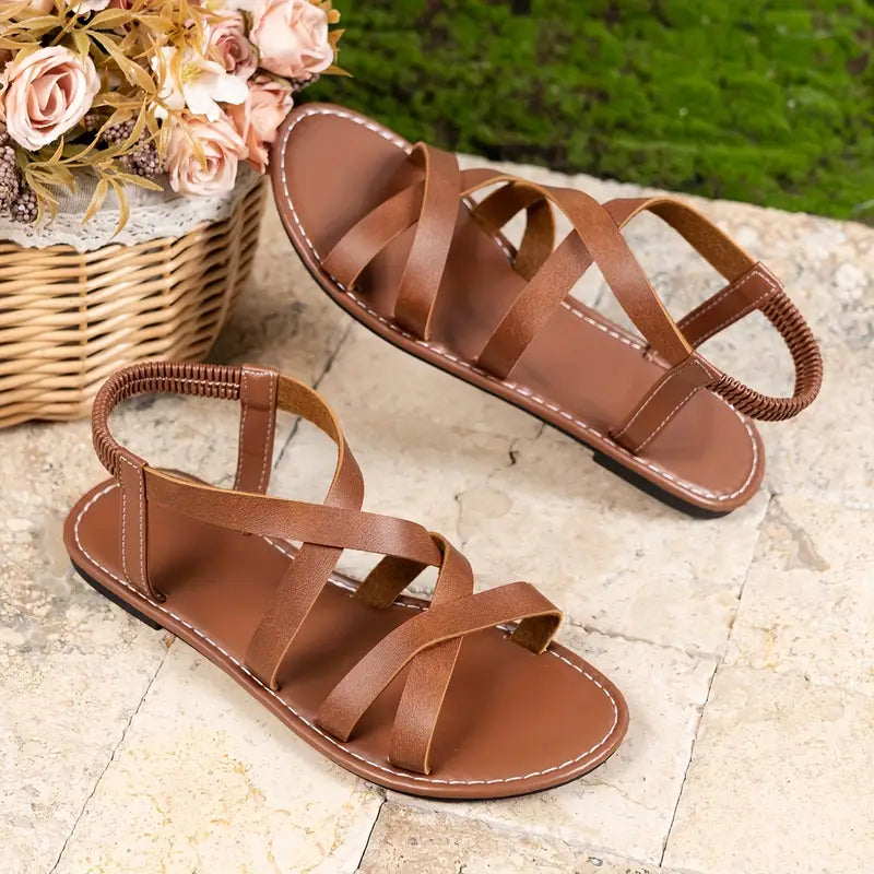 Luna | Elegant Criss-Cross Flat Sandals