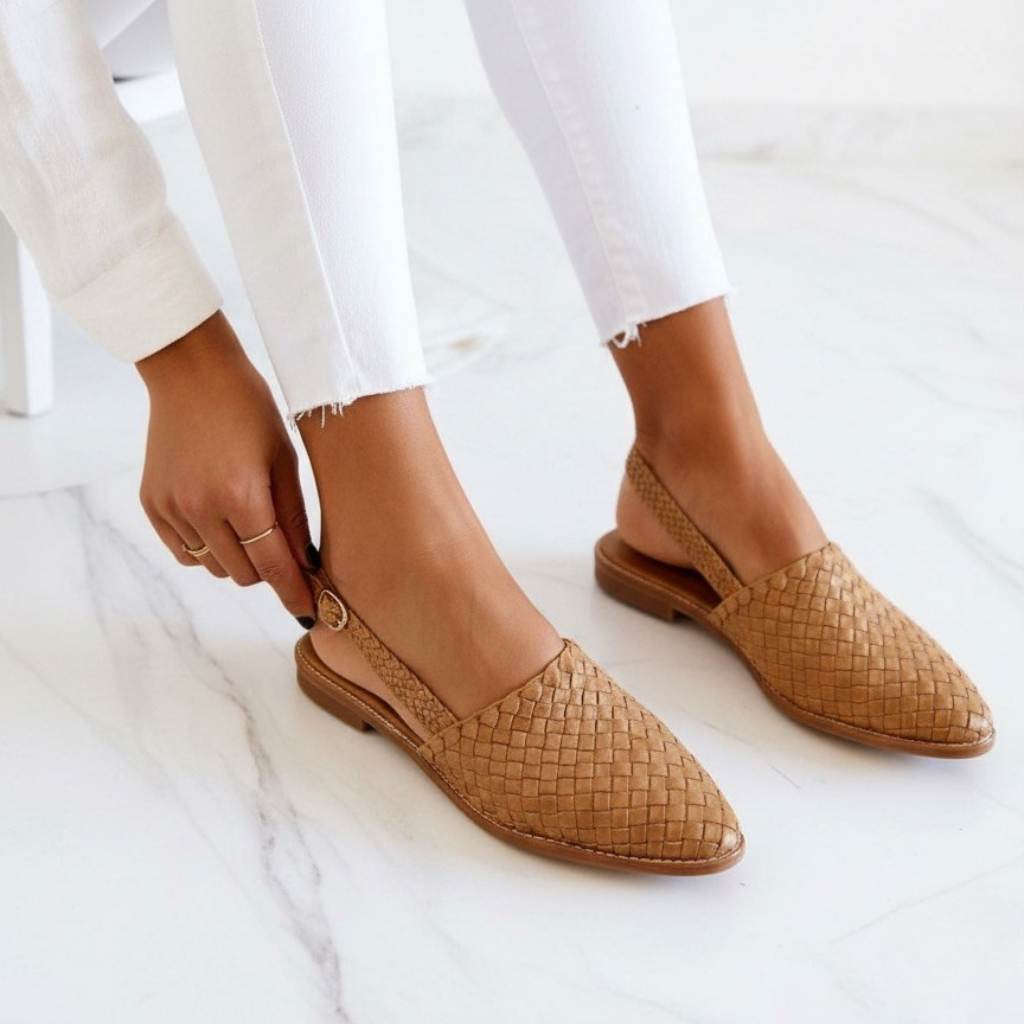Isla | Women's Woven Slingback Flat Shoes