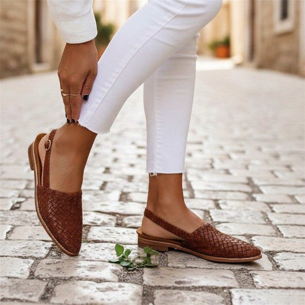 Isla | Women's Woven Slingback Flat Shoes