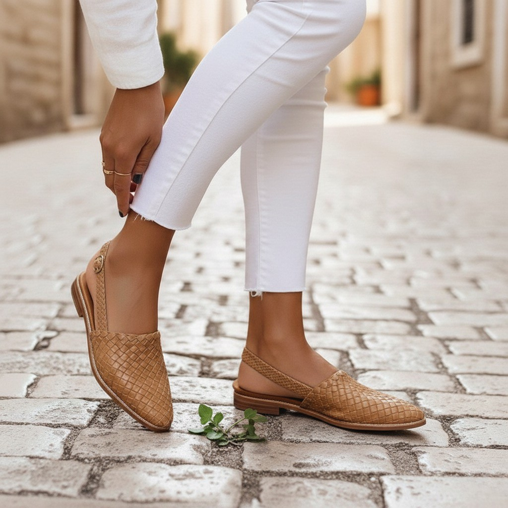 Isla | Women's Woven Slingback Flat Shoes