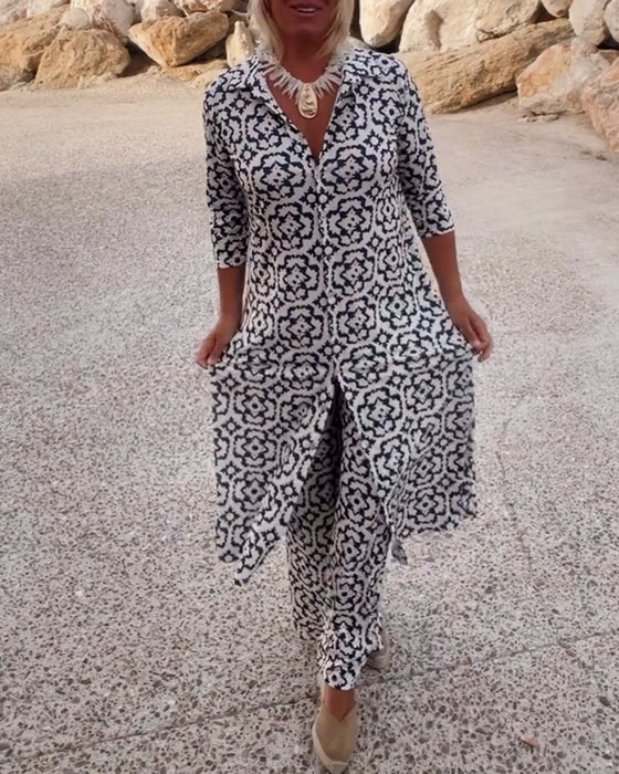 Florentine | Boho Geometric Print Tunic Set