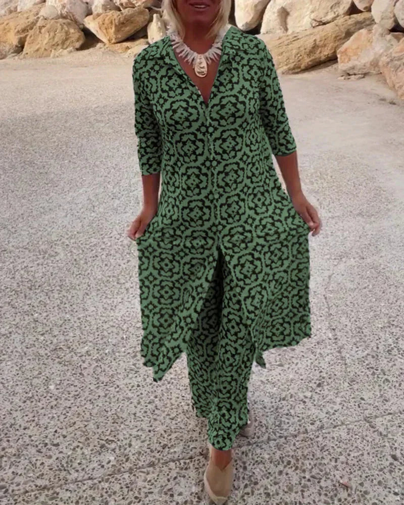 Florentine | Boho Geometric Print Tunic Set