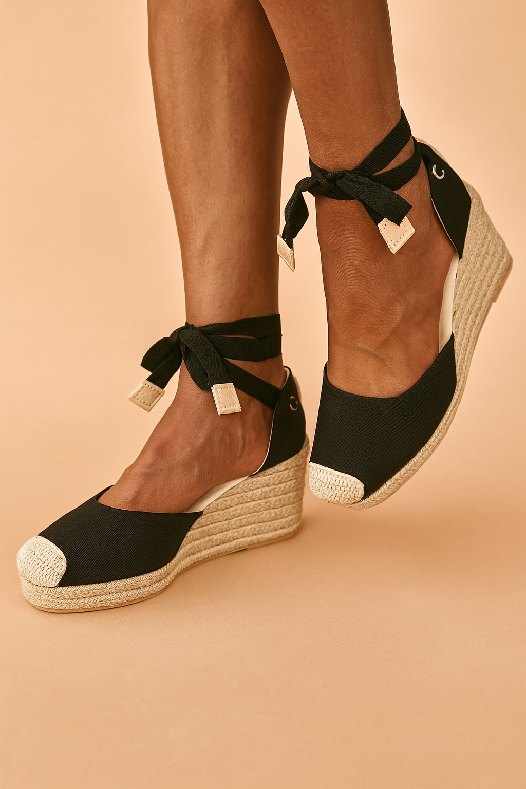 Maja | Women's Espadrille Wedge Sandals with Ankle Ties