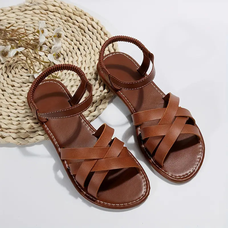Elena | Women's Orthopedic Flat Sandals – Ankle Strap