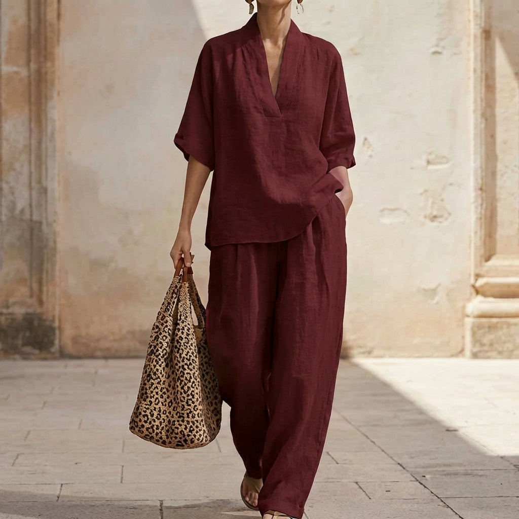 Wilhelmina | Henley Wide Leg Co-Ord Set