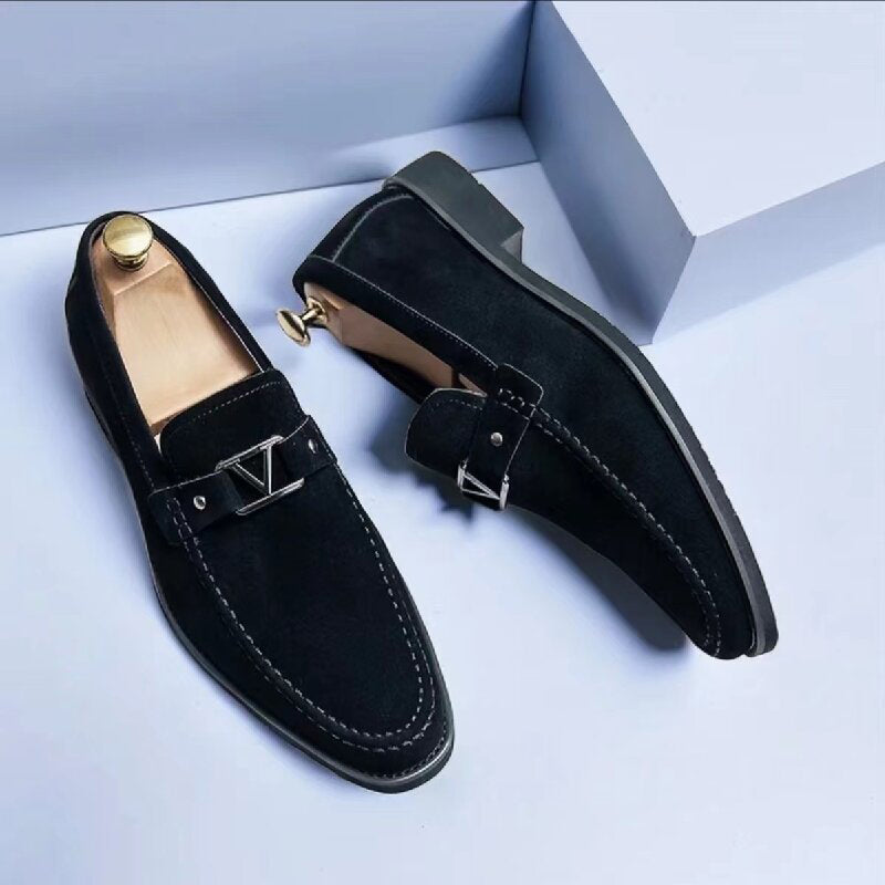 Alexander | Mens Suede Buckle Formal Loafers
