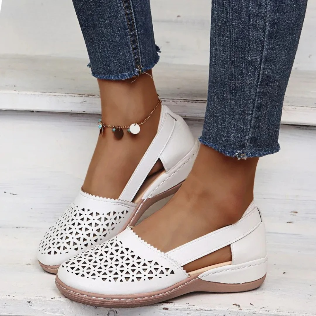 Sophie | Women's Breathable Slip-On Flats – Perforated Comfort Shoes