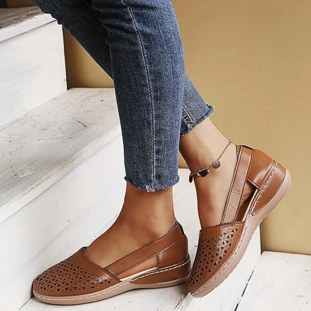 Sophie | Women's Breathable Slip-On Flats – Perforated Comfort Shoes