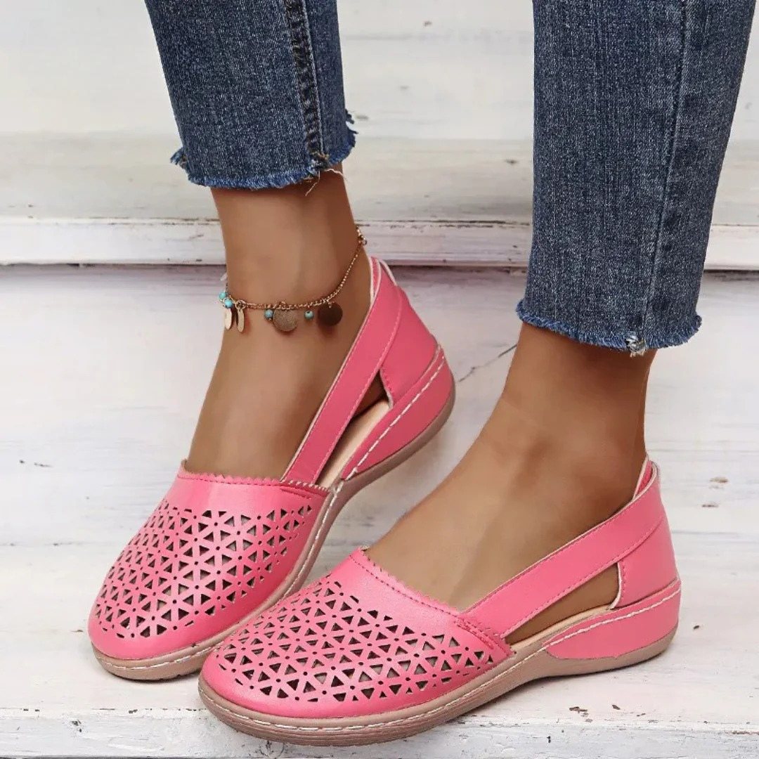 Sophie | Women's Breathable Slip-On Flats – Perforated Comfort Shoes