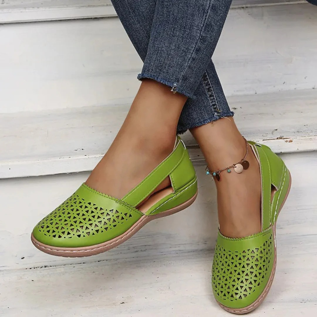 Sophie | Women's Breathable Slip-On Flats – Perforated Comfort Shoes