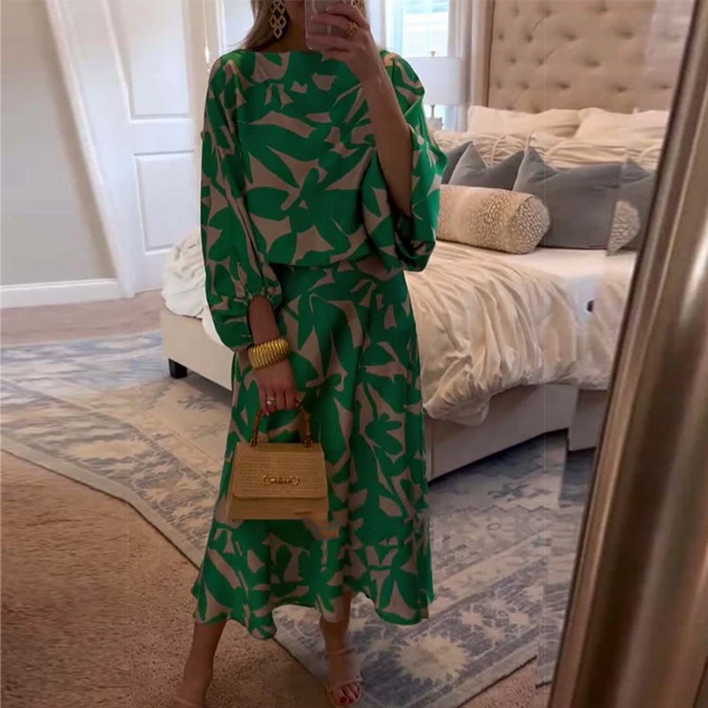 Josephine | Printed Lantern Sleeve Two Piece