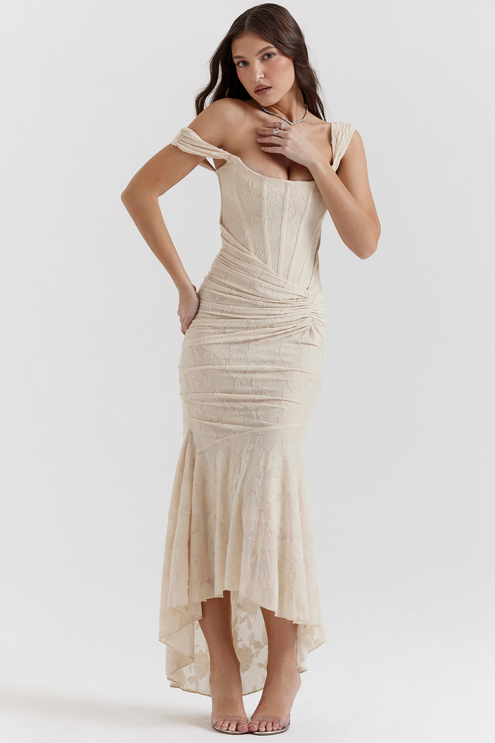 Beatrice | Corset Ruched Maxi Evening Dress