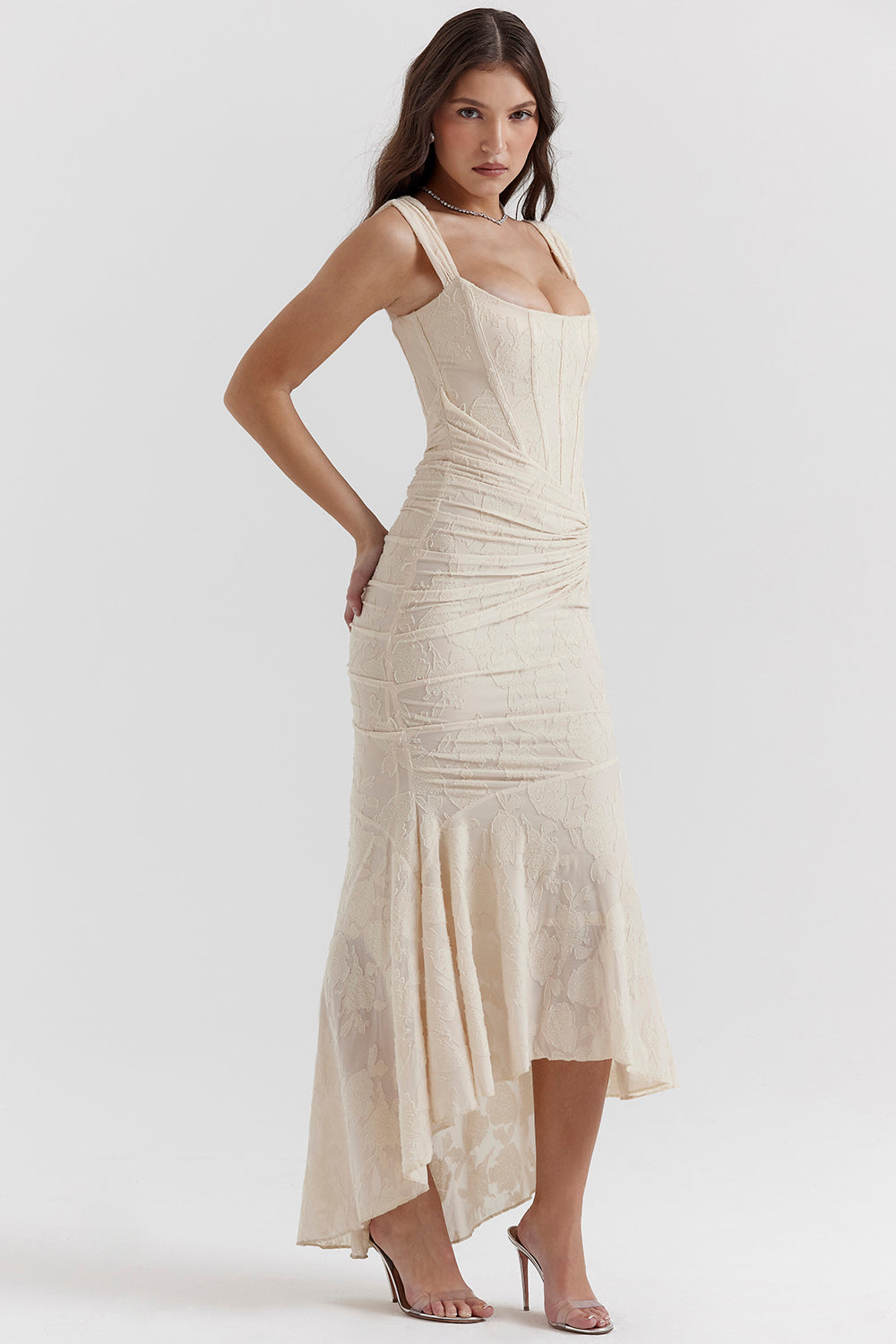 Beatrice | Corset Ruched Maxi Evening Dress