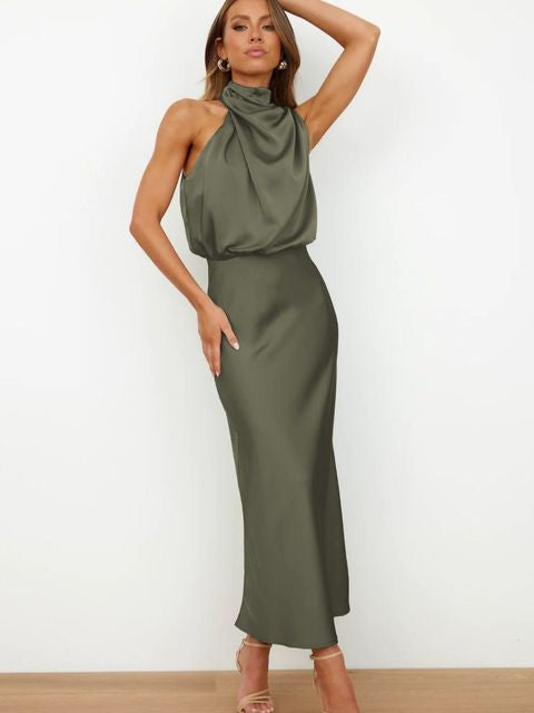 Noelle | Christmas Halter Neck Midi Dress