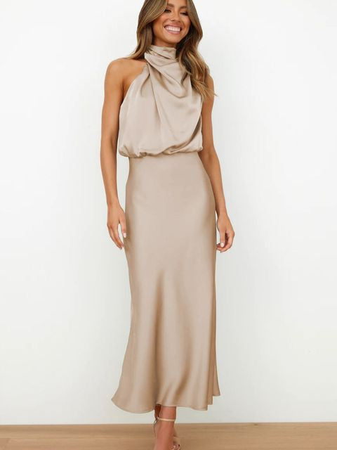 Charlotte | Halter Neck Formal Midi Dress