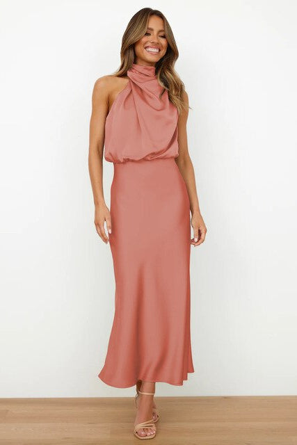 Charlotte | Halter Neck Formal Midi Dress