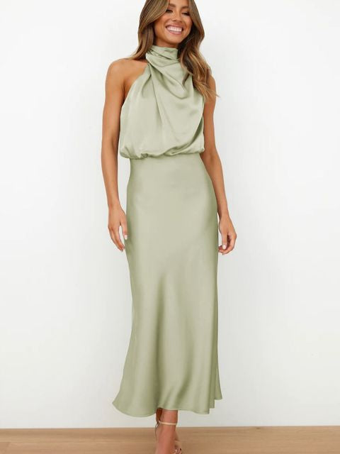 Charlotte | Halter Neck Formal Midi Dress