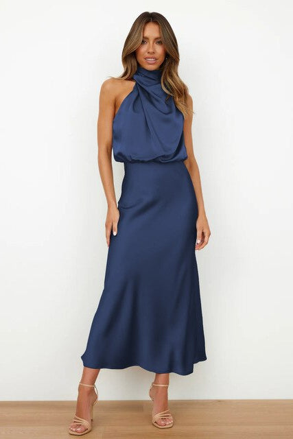 Charlotte | Halter Neck Formal Midi Dress