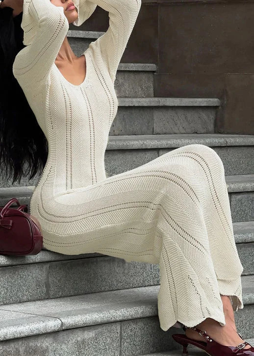 Vivienne | Knit Bodycon Long Sleeve Maxi