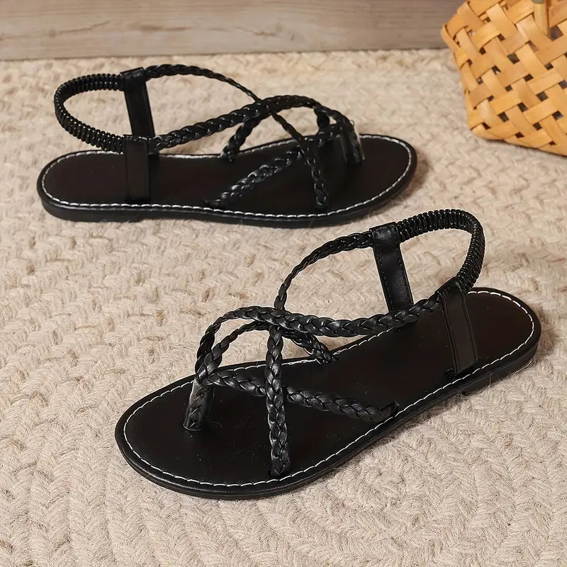 Hallie | Braided Strap Summer Sandals