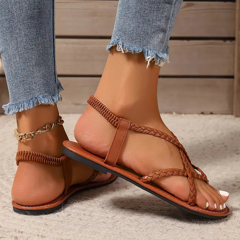 Hallie | Braided Strap Summer Sandals