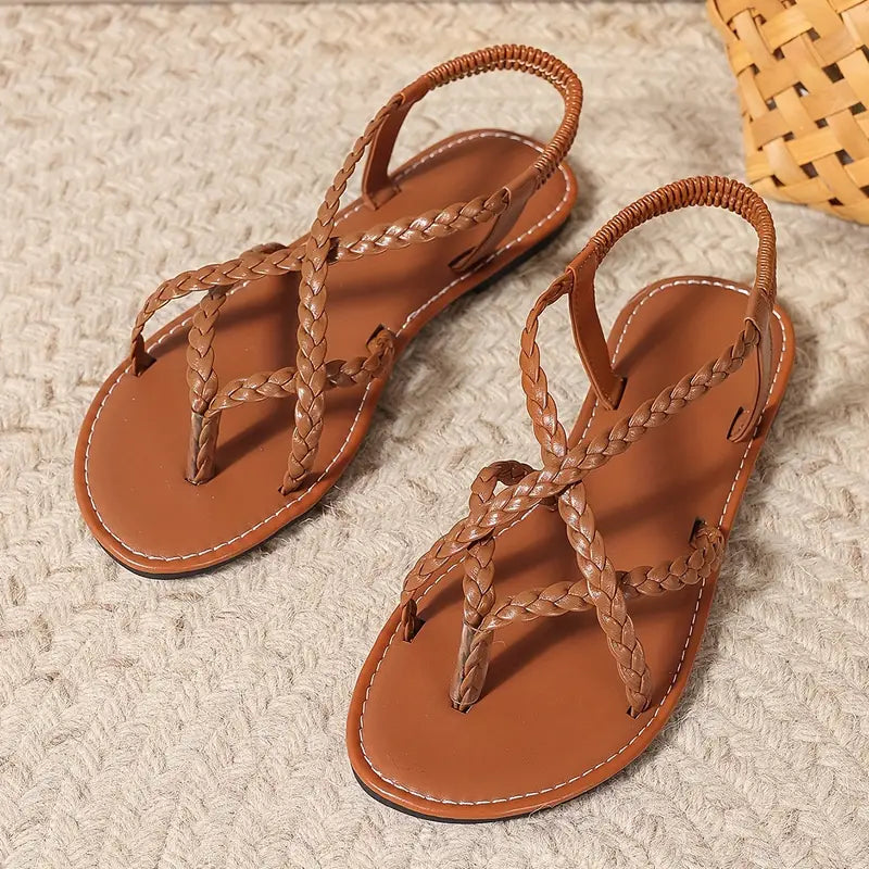 Hallie | Braided Strap Summer Sandals