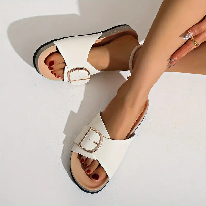 Maeve | Buckle Detail Flat Sandals