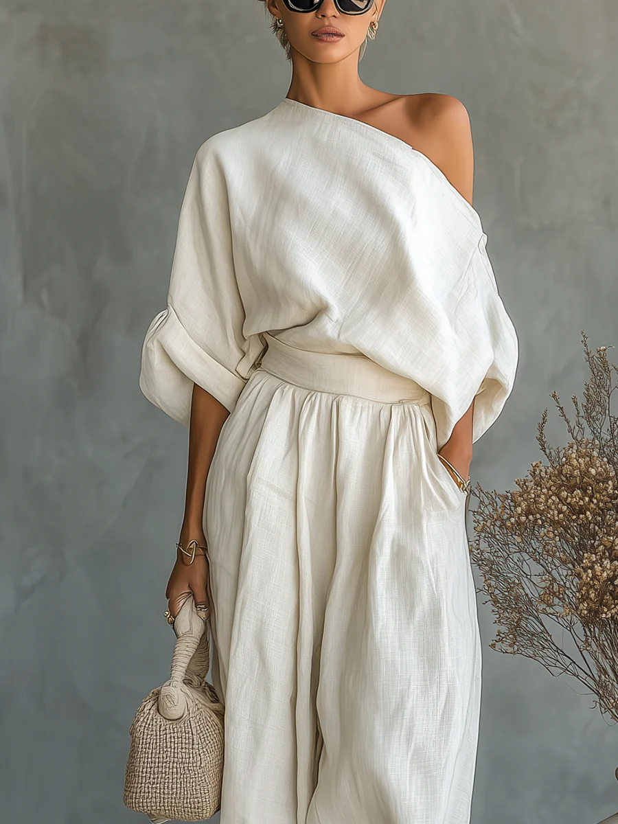 Rosalie | Off Shoulder Linen Two Piece