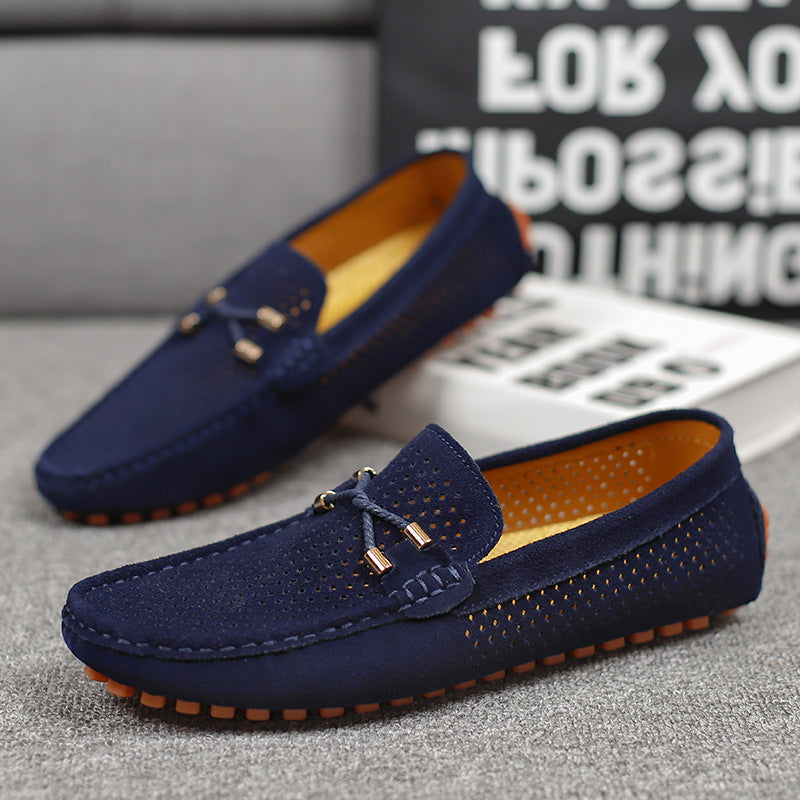 Julian | Mens Perforated Suede Driving Loafers