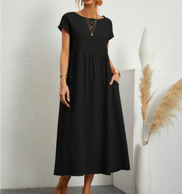 Amelia | Relaxed White Midi Dress