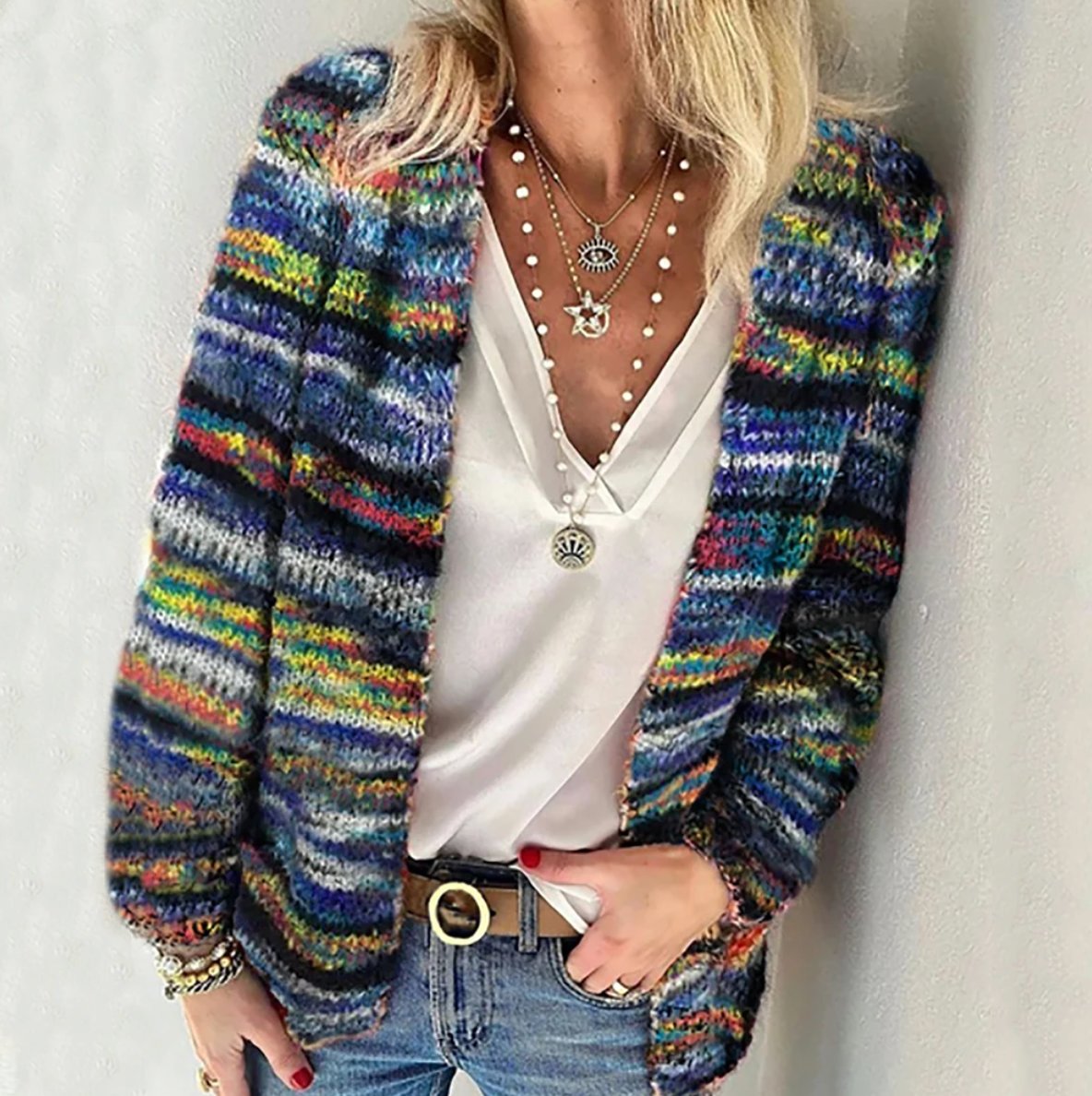 Isabella | Multicolour Knit Cardigan