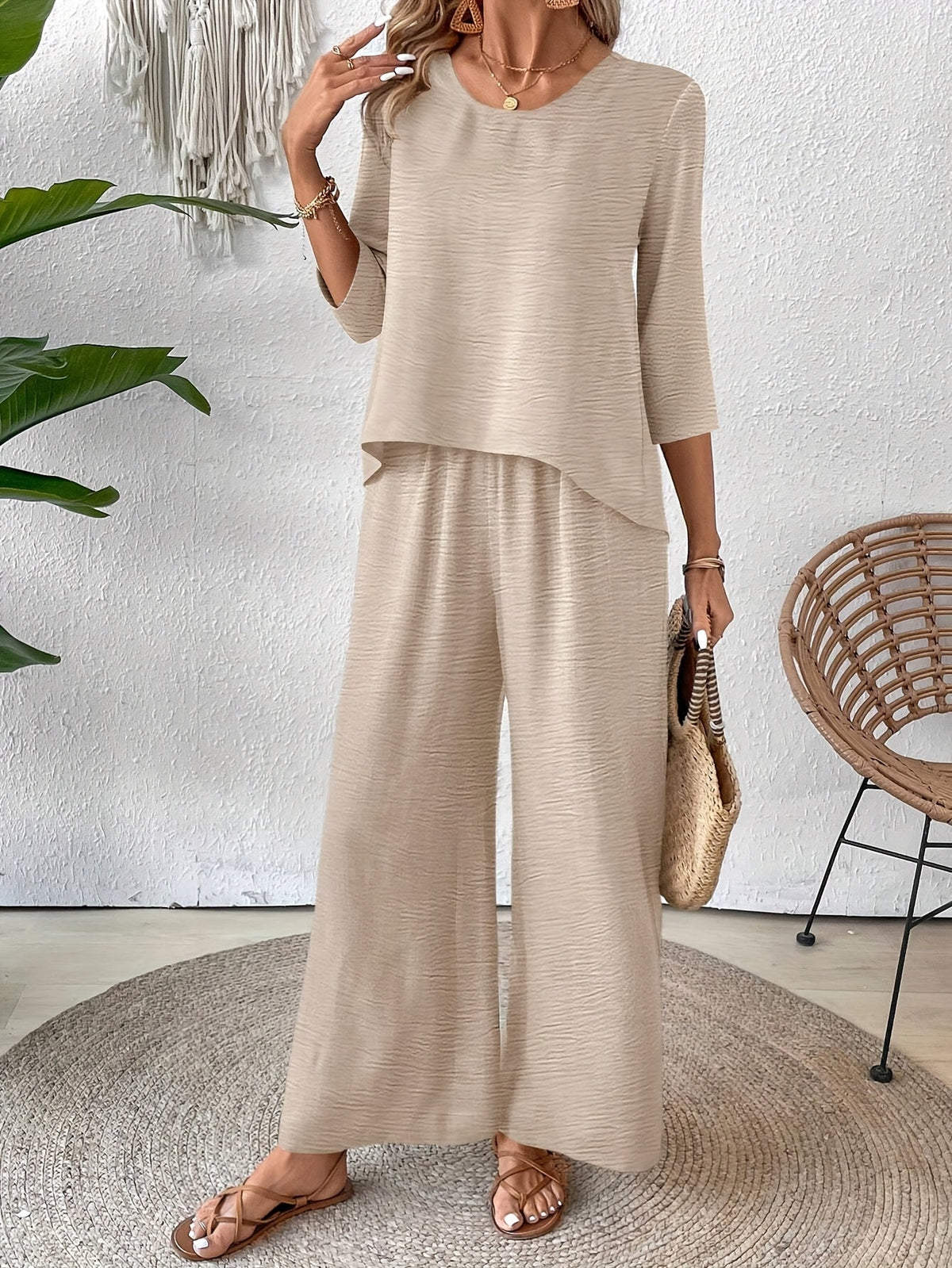 Odette | Vacation Linen Wide Leg Set