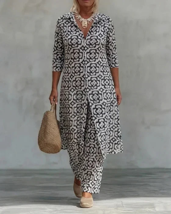 Florentine | Boho Geometric Print Tunic Set