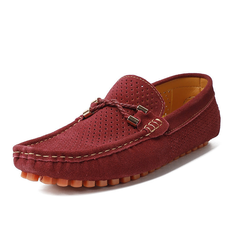 Julian | Mens Perforated Suede Driving Loafers