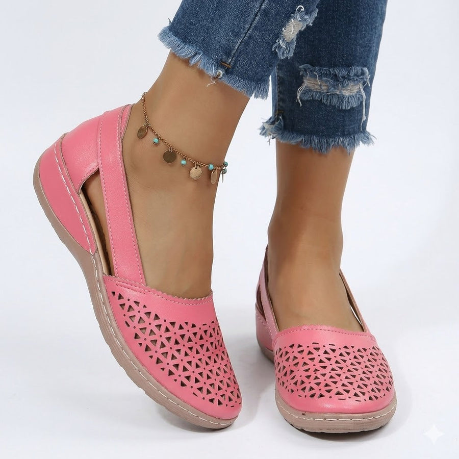 Sophie | Women's Breathable Slip-On Flats – Perforated Comfort Shoes