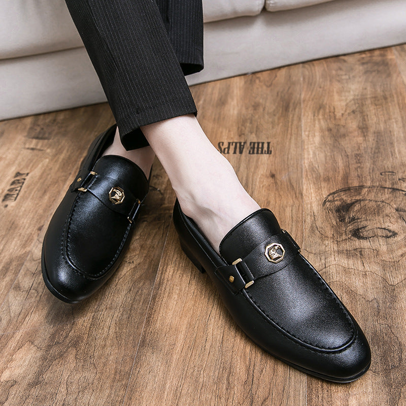 Charles | Mens Leather Emblem Formal Loafers