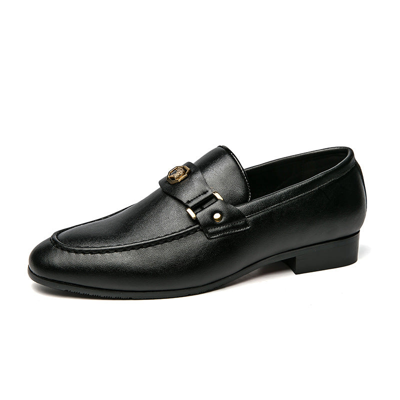 Charles | Mens Leather Emblem Formal Loafers