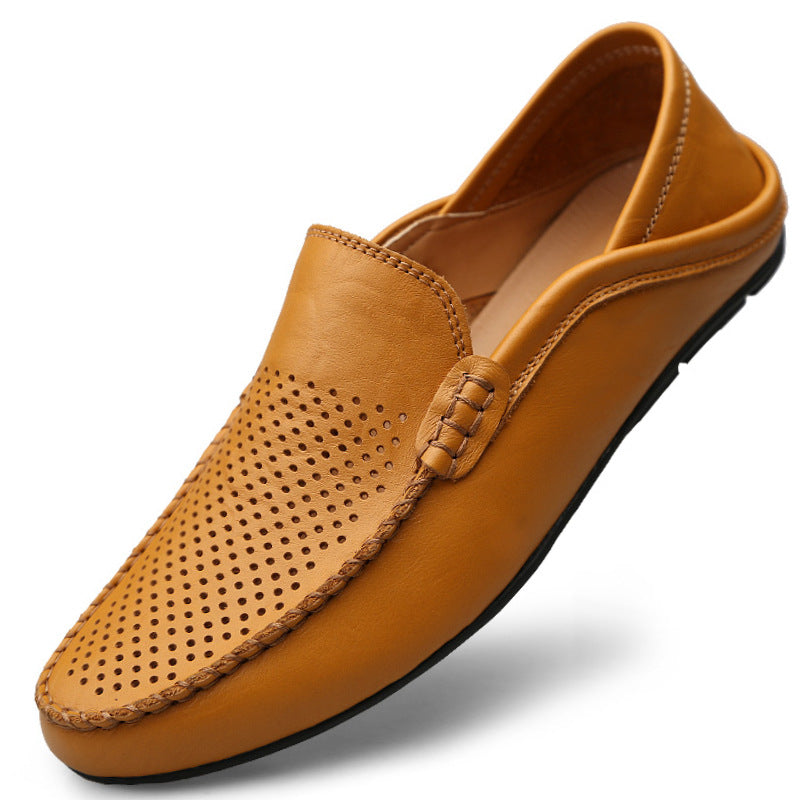 Gabriel | Mens Perforated Leather Slip-On Loafers