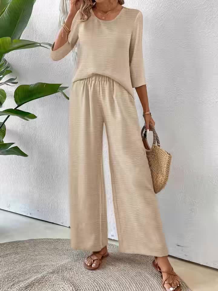 Odette | Vacation Linen Wide Leg Set