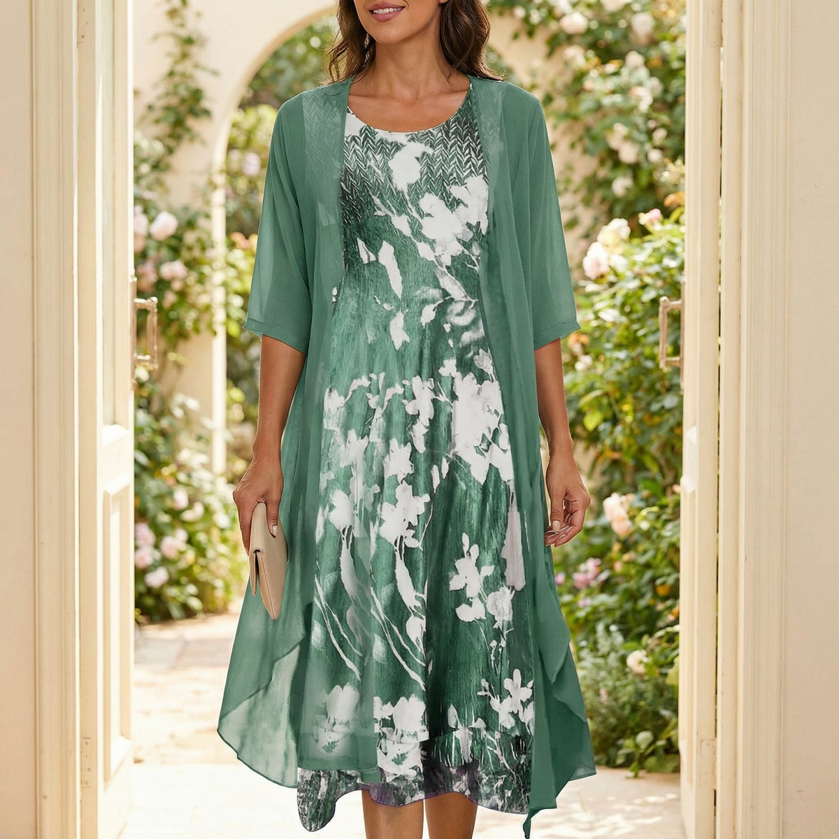 Theodora | Floral Chiffon Two Piece Set