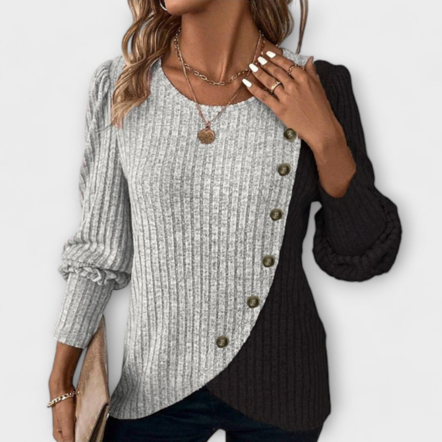 Madison | Colourblock Knit Blouse