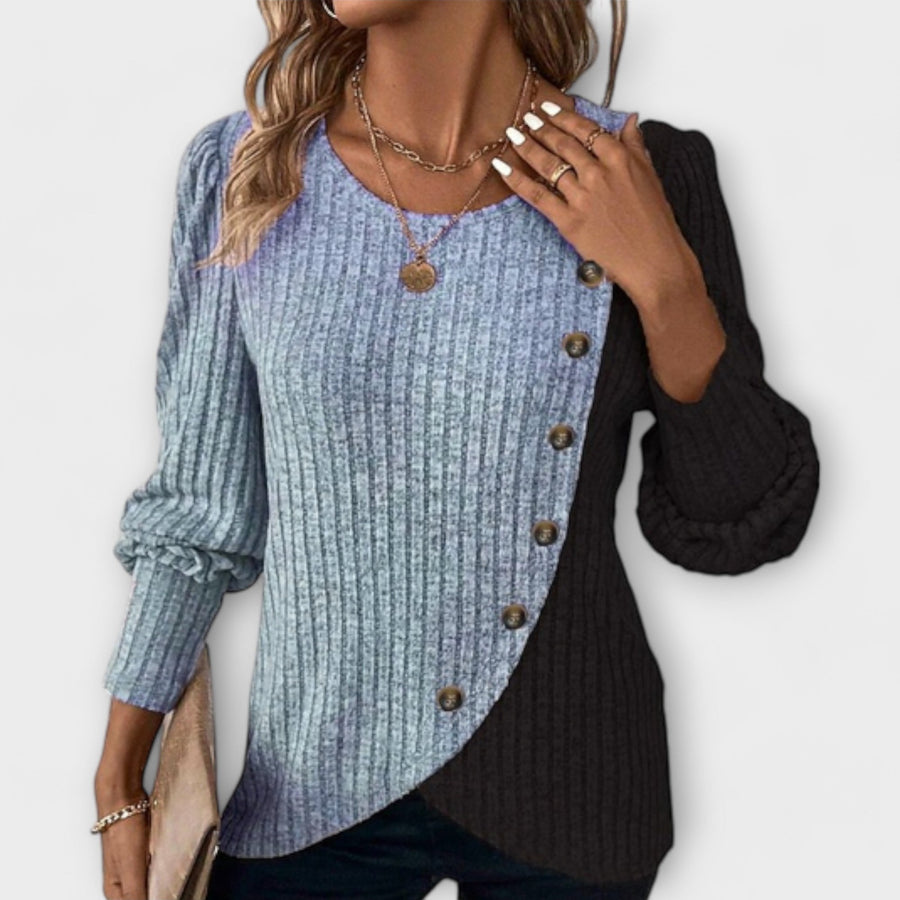 Madison | Colourblock Knit Blouse