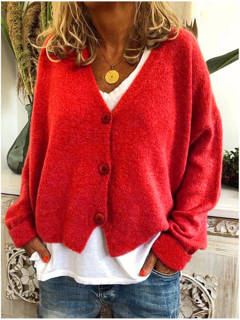 Mia | V-Neck Knit Cardigan